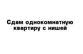 Сдам однокомнатную квартиру с нишей 